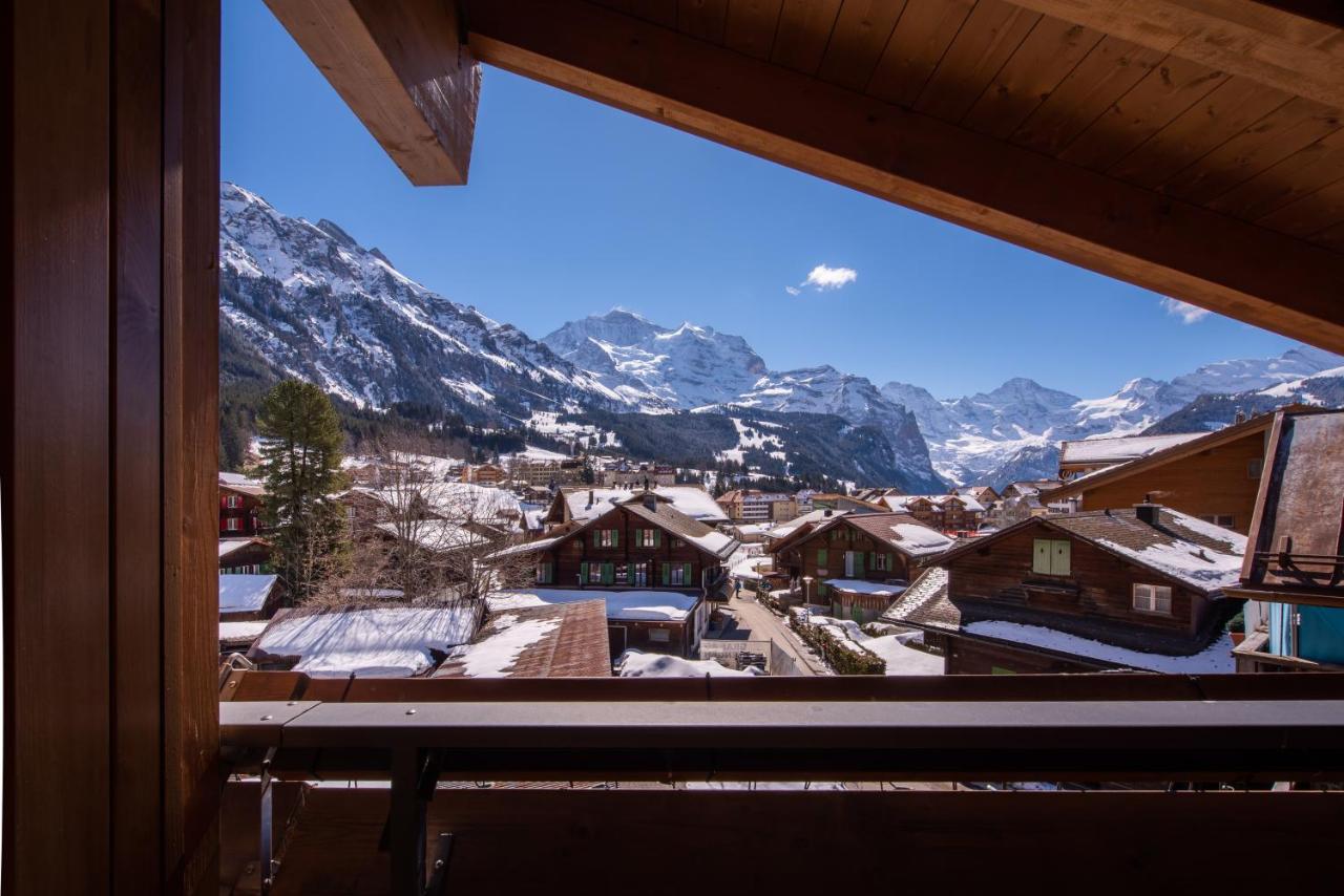 Chalet Schneehoren Penthouse Wengen Exteriör bild