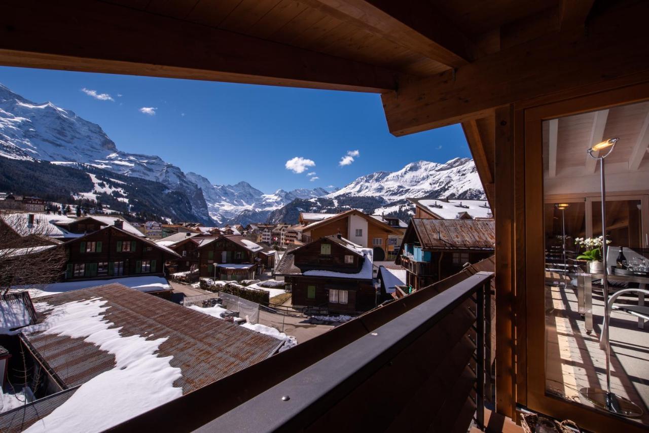 Chalet Schneehoren Penthouse Wengen Exteriör bild
