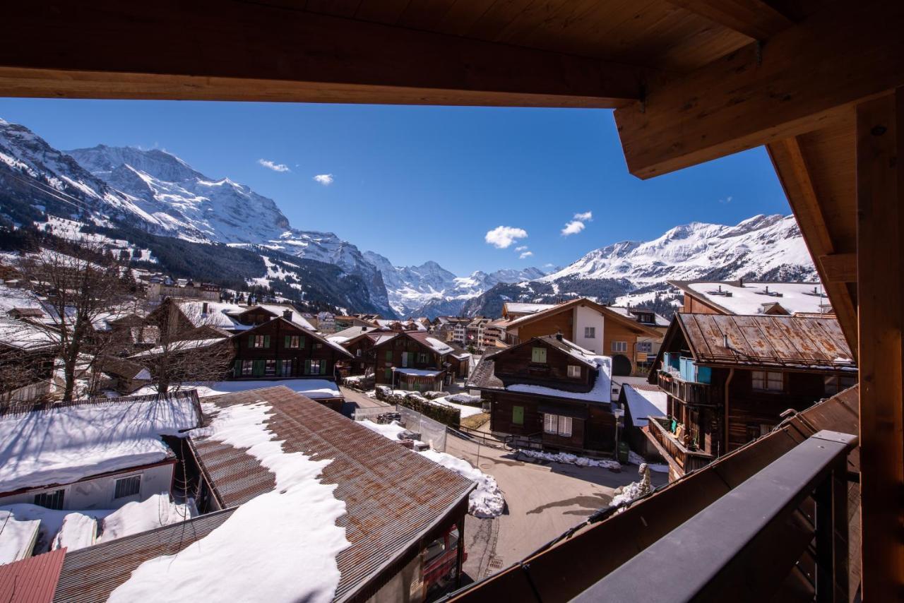 Chalet Schneehoren Penthouse Wengen Exteriör bild